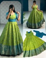 KANJIVARAM SILK GOWN WITH CANVASPATTA INSIDE - Image 2