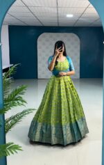 KANJIVARAM SILK GOWN WITH CANVASPATTA INSIDE - Image 3