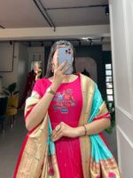 PREMIUM JACQUARD SILK PAITHANI GOWN - Image 2