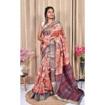 Soft Tussar Silk Golden Zari Weaving Border Sarees - Image 3