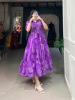 CHIFFON FROCK WITH FLORAL PRINT