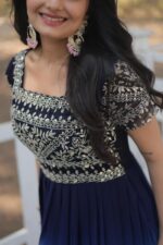 FAUX BLOOMING GOWN WITH EMBROIDERY ZARI SEQUENCE WORK - Image 7